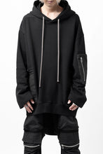 Load image into Gallery viewer, A.F ARTEFACT COMBI HOODIE PULLOVER PARKA / COTTON SWEAT (BLACK)