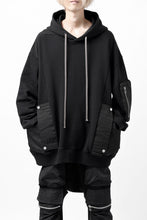 Load image into Gallery viewer, A.F ARTEFACT COMBI HOODIE PULLOVER PARKA / COTTON SWEAT (BLACK)