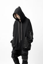Load image into Gallery viewer, A.F ARTEFACT COMBI HOODIE PULLOVER PARKA / COTTON SWEAT (BLACK)