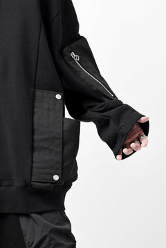 Load image into Gallery viewer, A.F ARTEFACT COMBI HOODIE PULLOVER PARKA / COTTON SWEAT (BLACK)