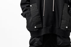 Load image into Gallery viewer, A.F ARTEFACT COMBI HOODIE PULLOVER PARKA / COTTON SWEAT (BLACK)