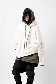 Load image into Gallery viewer, A.F ARTEFACT COMBI HOODIE PULLOVER PARKA / COTTON SWEAT (KHAKI)