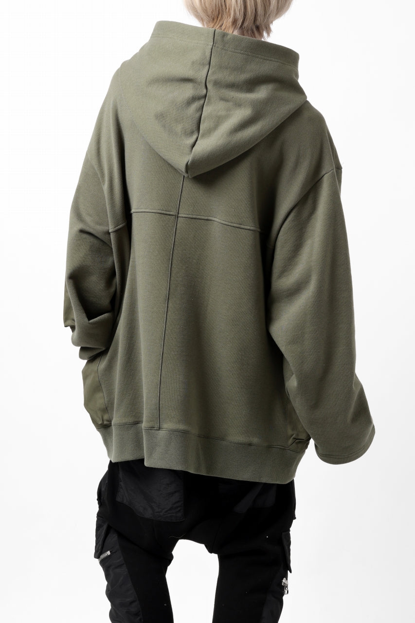 Load image into Gallery viewer, A.F ARTEFACT COMBI HOODIE PULLOVER PARKA / COTTON SWEAT (KHAKI)