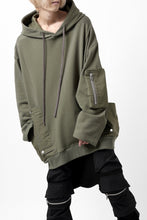 Load image into Gallery viewer, A.F ARTEFACT COMBI HOODIE PULLOVER PARKA / COTTON SWEAT (KHAKI)