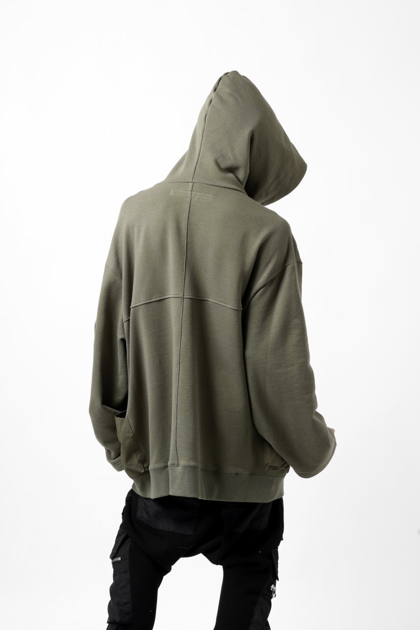 Load image into Gallery viewer, A.F ARTEFACT COMBI HOODIE PULLOVER PARKA / COTTON SWEAT (KHAKI)