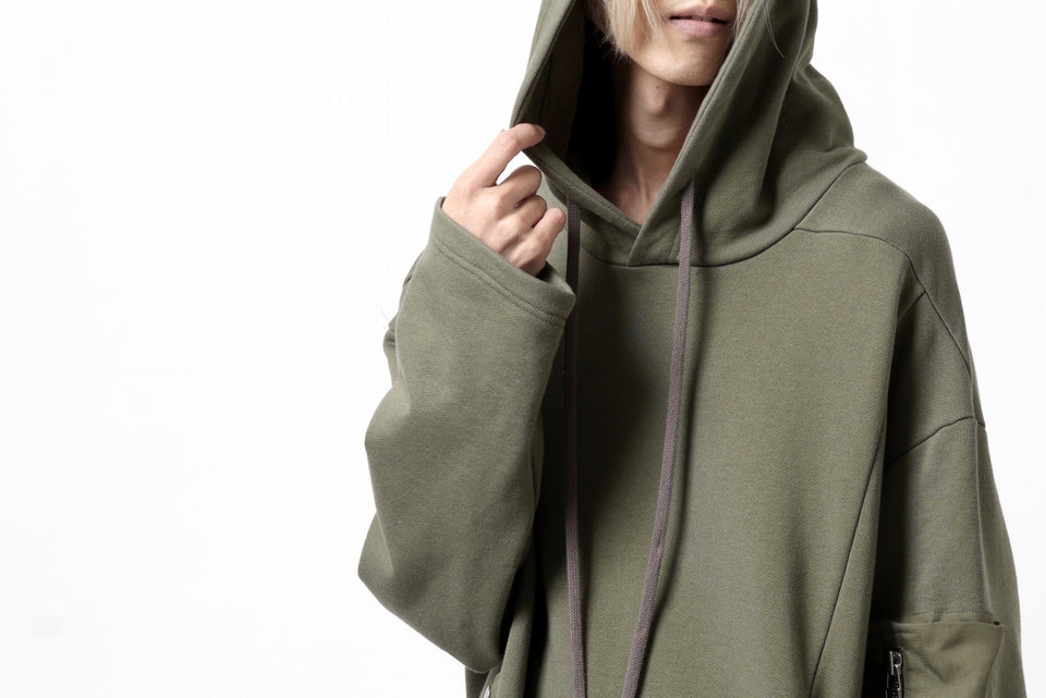 Load image into Gallery viewer, A.F ARTEFACT COMBI HOODIE PULLOVER PARKA / COTTON SWEAT (KHAKI)
