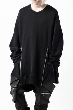 画像をギャラリービューアに読み込む, A.F ARTEFACT LAYERED ZIP PULLOVER / COTTON KNIT+JERSEY (BLACK)
