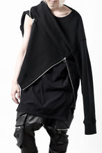 画像をギャラリービューアに読み込む, A.F ARTEFACT LAYERED ZIP PULLOVER / COTTON KNIT+JERSEY (BLACK)