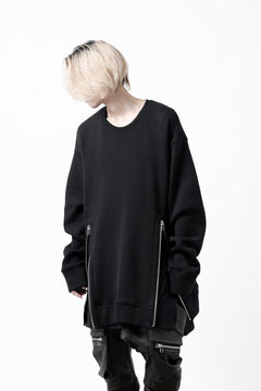 画像をギャラリービューアに読み込む, A.F ARTEFACT LAYERED ZIP PULLOVER / COTTON KNIT+JERSEY (BLACK)