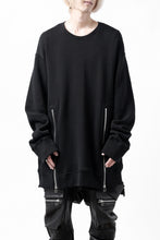 画像をギャラリービューアに読み込む, A.F ARTEFACT LAYERED ZIP PULLOVER / COTTON KNIT+JERSEY (BLACK)