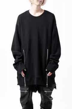 画像をギャラリービューアに読み込む, A.F ARTEFACT LAYERED ZIP PULLOVER / COTTON KNIT+JERSEY (BLACK)