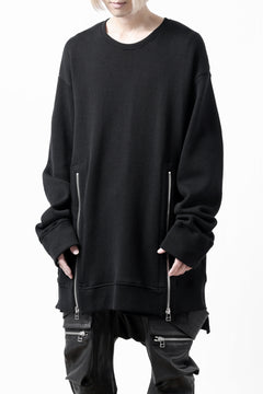 画像をギャラリービューアに読み込む, A.F ARTEFACT LAYERED ZIP PULLOVER / COTTON KNIT+JERSEY (BLACK)