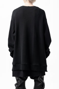 画像をギャラリービューアに読み込む, A.F ARTEFACT LAYERED ZIP PULLOVER / COTTON KNIT+JERSEY (BLACK)