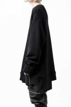 画像をギャラリービューアに読み込む, A.F ARTEFACT LAYERED ZIP PULLOVER / COTTON KNIT+JERSEY (BLACK)