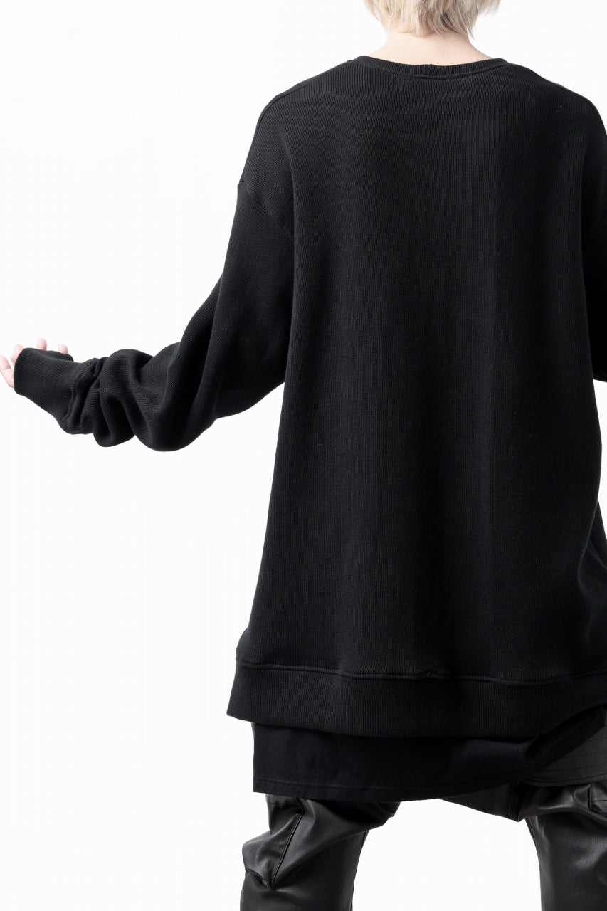 画像をギャラリービューアに読み込む, A.F ARTEFACT LAYERED ZIP PULLOVER / COTTON KNIT+JERSEY (BLACK)