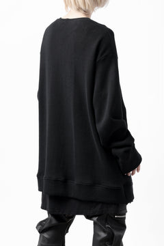 画像をギャラリービューアに読み込む, A.F ARTEFACT LAYERED ZIP PULLOVER / COTTON KNIT+JERSEY (BLACK)