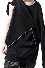 画像をギャラリービューアに読み込む, A.F ARTEFACT LAYERED ZIP PULLOVER / COTTON KNIT+JERSEY (BLACK)
