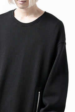 画像をギャラリービューアに読み込む, A.F ARTEFACT LAYERED ZIP PULLOVER / COTTON KNIT+JERSEY (BLACK)