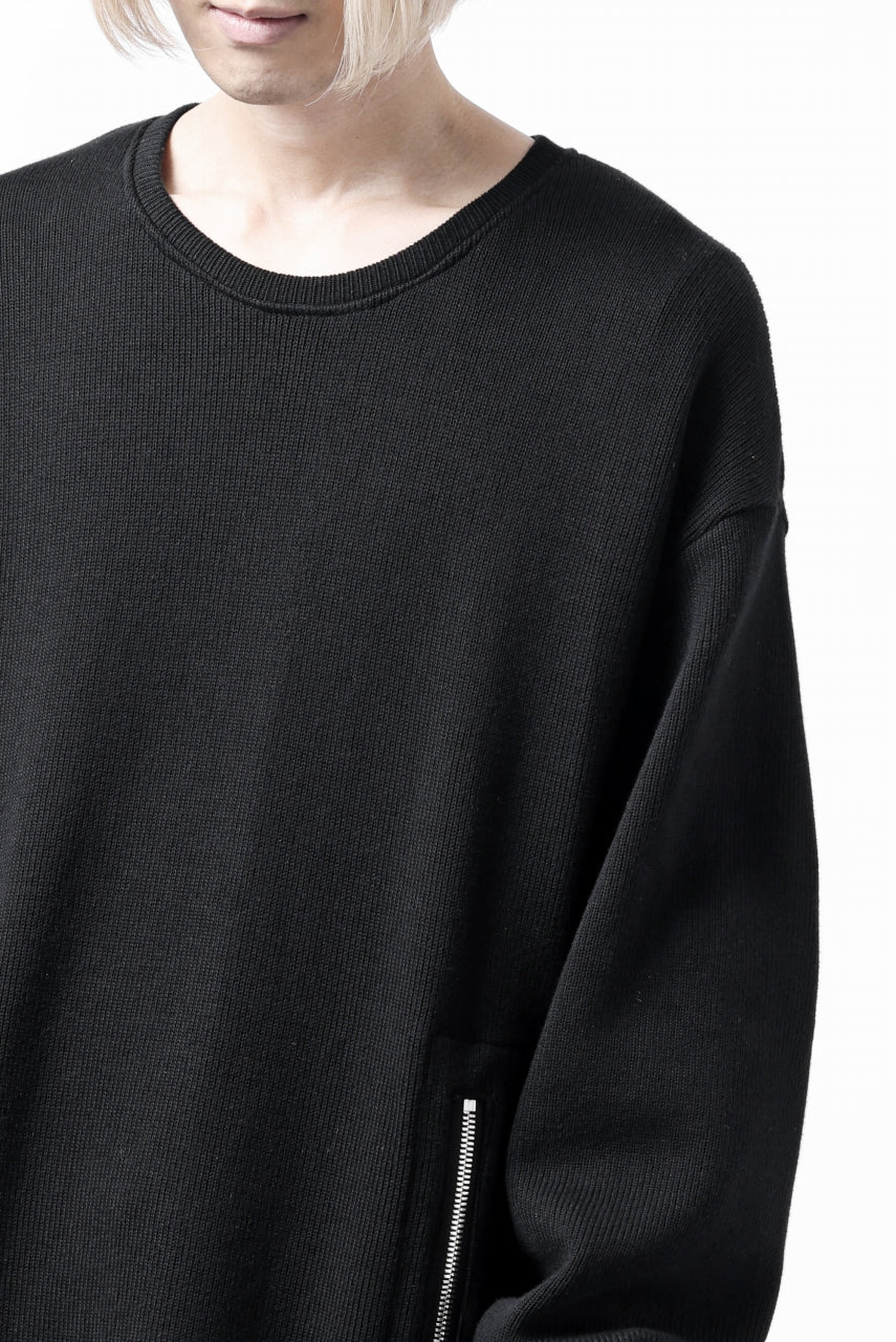 画像をギャラリービューアに読み込む, A.F ARTEFACT LAYERED ZIP PULLOVER / COTTON KNIT+JERSEY (BLACK)