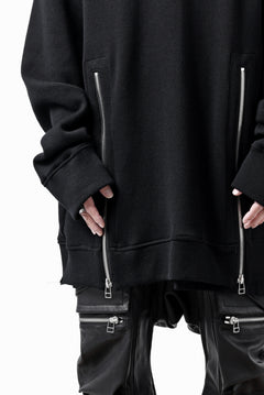 画像をギャラリービューアに読み込む, A.F ARTEFACT LAYERED ZIP PULLOVER / COTTON KNIT+JERSEY (BLACK)