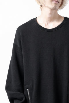 画像をギャラリービューアに読み込む, A.F ARTEFACT LAYERED ZIP PULLOVER / COTTON KNIT+JERSEY (BLACK)