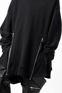 画像をギャラリービューアに読み込む, A.F ARTEFACT LAYERED ZIP PULLOVER / COTTON KNIT+JERSEY (BLACK)