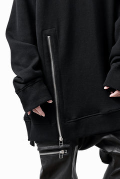 画像をギャラリービューアに読み込む, A.F ARTEFACT LAYERED ZIP PULLOVER / COTTON KNIT+JERSEY (BLACK)