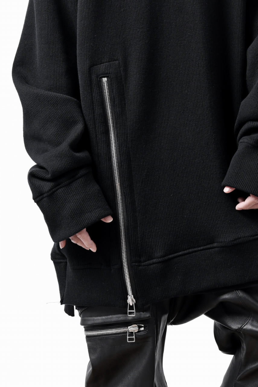 画像をギャラリービューアに読み込む, A.F ARTEFACT LAYERED ZIP PULLOVER / COTTON KNIT+JERSEY (BLACK)