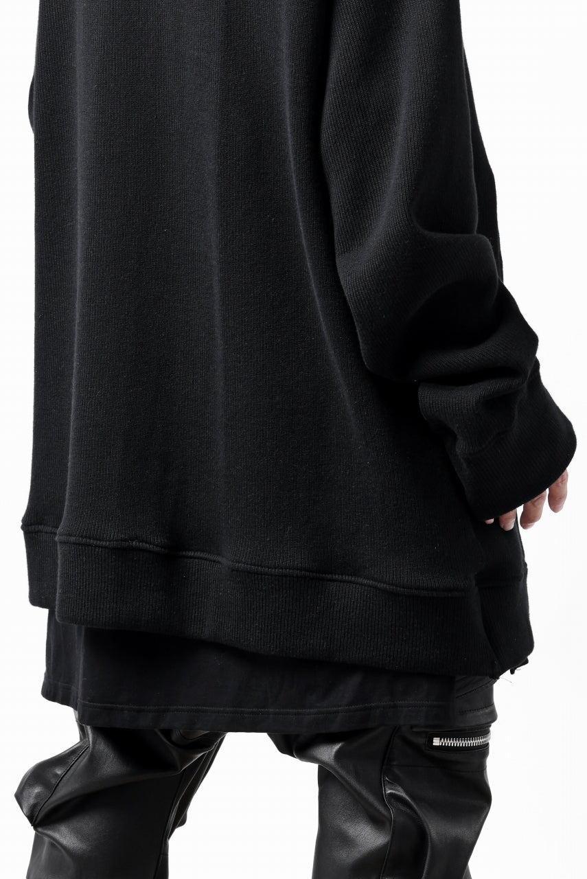 画像をギャラリービューアに読み込む, A.F ARTEFACT LAYERED ZIP PULLOVER / COTTON KNIT+JERSEY (BLACK)