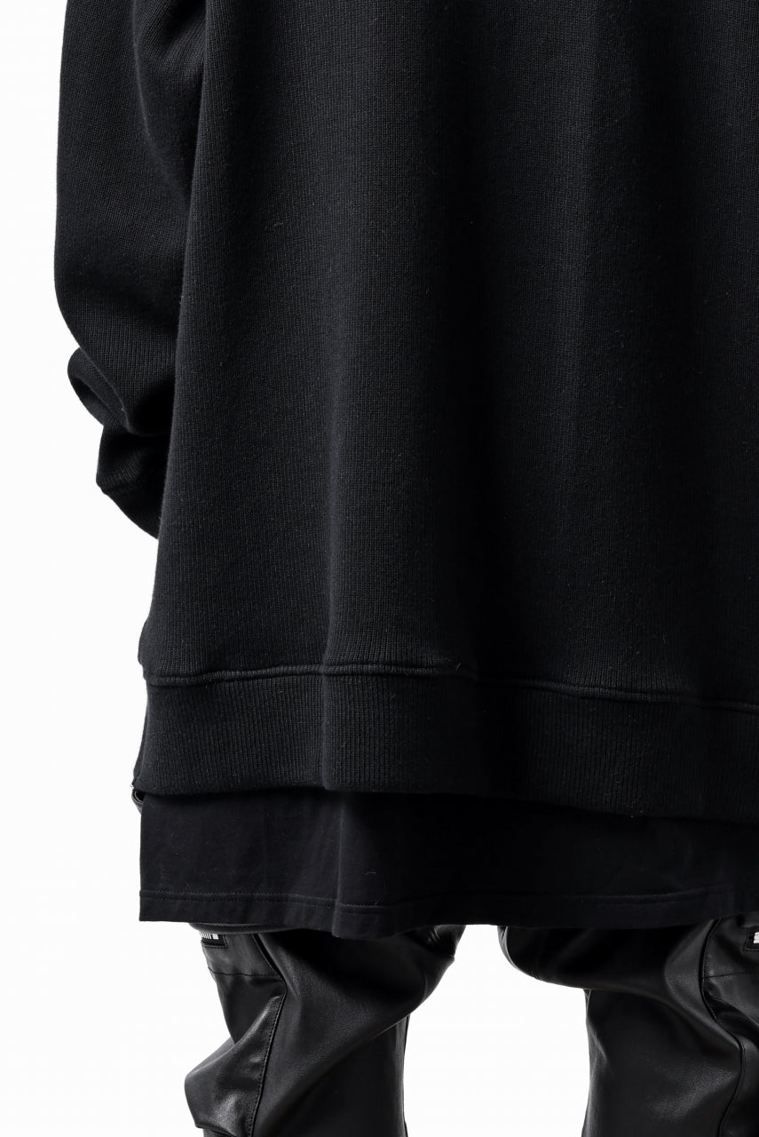 画像をギャラリービューアに読み込む, A.F ARTEFACT LAYERED ZIP PULLOVER / COTTON KNIT+JERSEY (BLACK)
