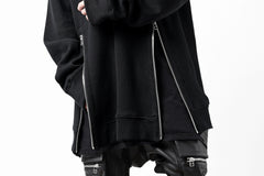 画像をギャラリービューアに読み込む, A.F ARTEFACT LAYERED ZIP PULLOVER / COTTON KNIT+JERSEY (BLACK)