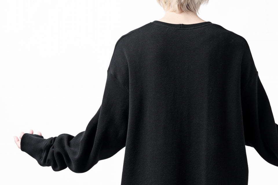 画像をギャラリービューアに読み込む, A.F ARTEFACT LAYERED ZIP PULLOVER / COTTON KNIT+JERSEY (BLACK)