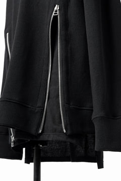 画像をギャラリービューアに読み込む, A.F ARTEFACT LAYERED ZIP PULLOVER / COTTON KNIT+JERSEY (BLACK)