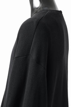 画像をギャラリービューアに読み込む, A.F ARTEFACT LAYERED ZIP PULLOVER / COTTON KNIT+JERSEY (BLACK)