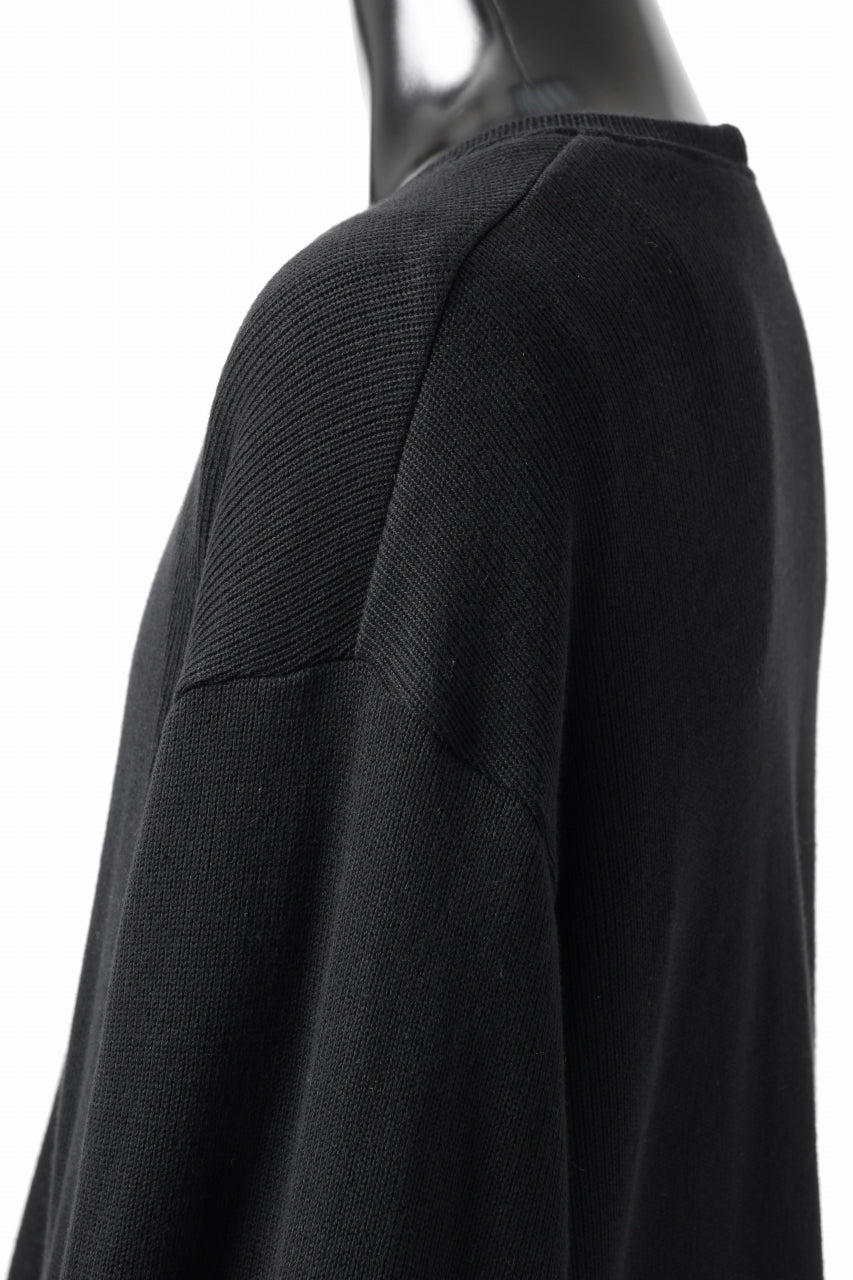 画像をギャラリービューアに読み込む, A.F ARTEFACT LAYERED ZIP PULLOVER / COTTON KNIT+JERSEY (BLACK)