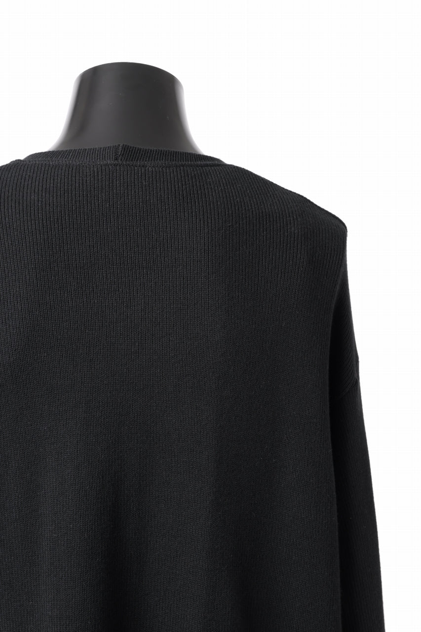 画像をギャラリービューアに読み込む, A.F ARTEFACT LAYERED ZIP PULLOVER / COTTON KNIT+JERSEY (BLACK)