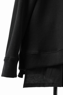 画像をギャラリービューアに読み込む, A.F ARTEFACT LAYERED ZIP PULLOVER / COTTON KNIT+JERSEY (BLACK)