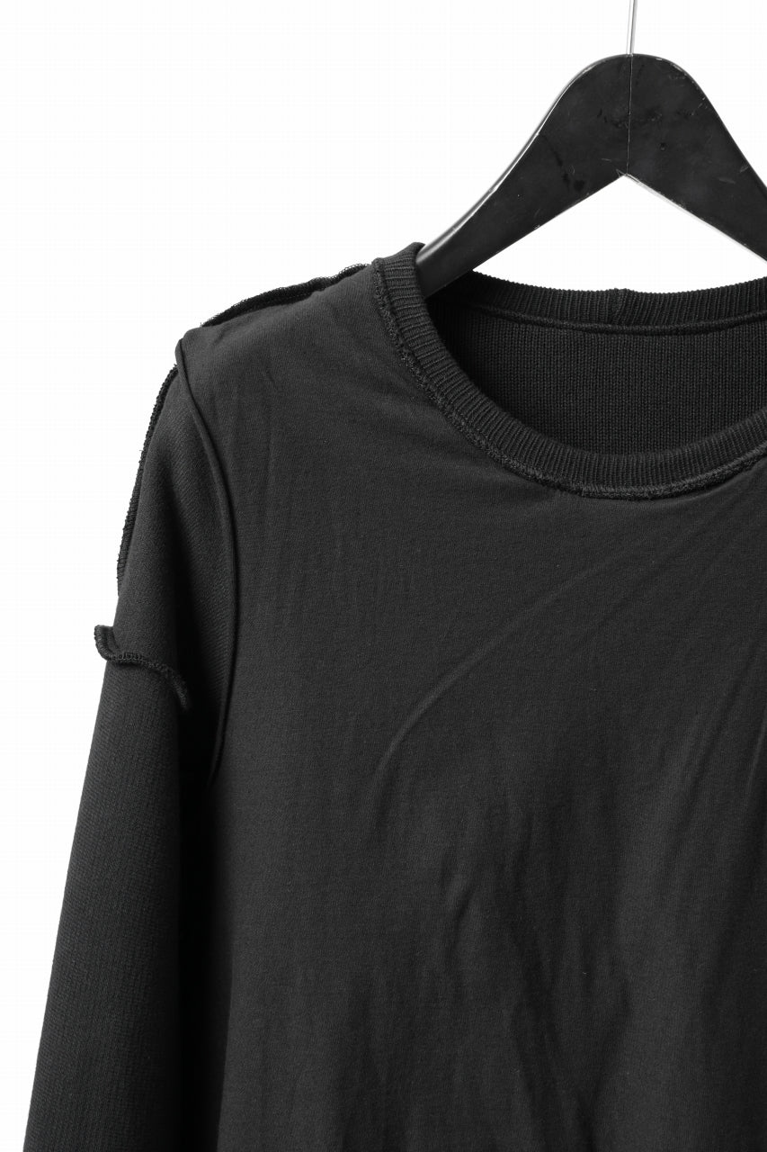 画像をギャラリービューアに読み込む, A.F ARTEFACT LAYERED ZIP PULLOVER / COTTON KNIT+JERSEY (BLACK)