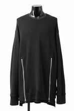 画像をギャラリービューアに読み込む, A.F ARTEFACT LAYERED ZIP PULLOVER / COTTON KNIT+JERSEY (BLACK)