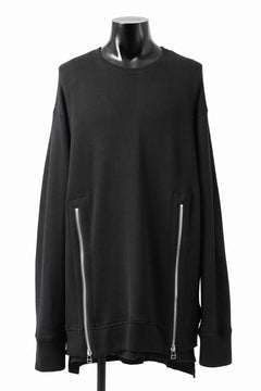 画像をギャラリービューアに読み込む, A.F ARTEFACT LAYERED ZIP PULLOVER / COTTON KNIT+JERSEY (BLACK)