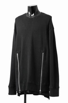 画像をギャラリービューアに読み込む, A.F ARTEFACT LAYERED ZIP PULLOVER / COTTON KNIT+JERSEY (BLACK)