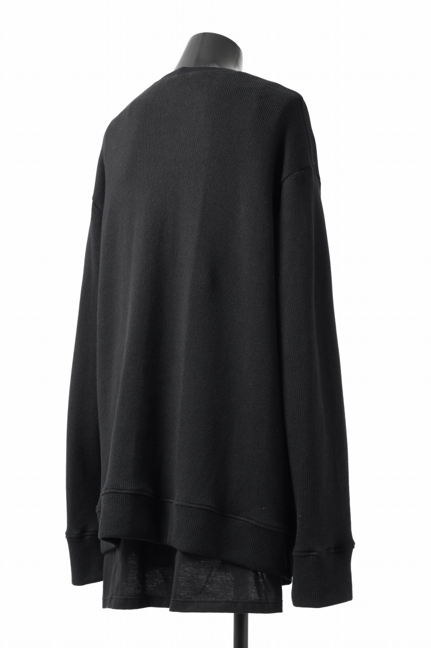 画像をギャラリービューアに読み込む, A.F ARTEFACT LAYERED ZIP PULLOVER / COTTON KNIT+JERSEY (BLACK)