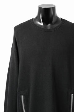 画像をギャラリービューアに読み込む, A.F ARTEFACT LAYERED ZIP PULLOVER / COTTON KNIT+JERSEY (BLACK)