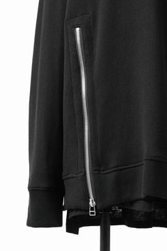 画像をギャラリービューアに読み込む, A.F ARTEFACT LAYERED ZIP PULLOVER / COTTON KNIT+JERSEY (BLACK)
