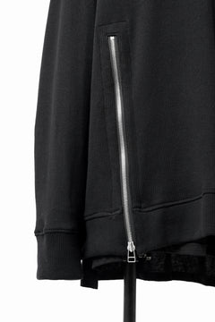 画像をギャラリービューアに読み込む, A.F ARTEFACT LAYERED ZIP PULLOVER / COTTON KNIT+JERSEY (BLACK)