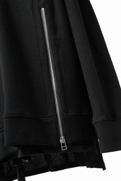 画像をギャラリービューアに読み込む, A.F ARTEFACT LAYERED ZIP PULLOVER / COTTON KNIT+JERSEY (BLACK)