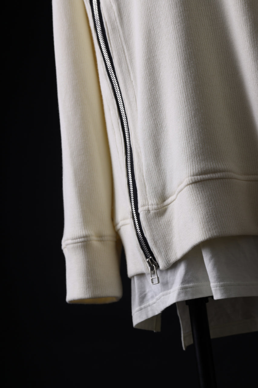 画像をギャラリービューアに読み込む, A.F ARTEFACT LAYERED ZIP PULLOVER / COTTON KNIT+JERSEY (IVORY)