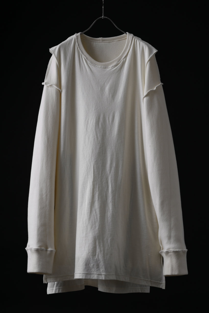 画像をギャラリービューアに読み込む, A.F ARTEFACT LAYERED ZIP PULLOVER / COTTON KNIT+JERSEY (IVORY)