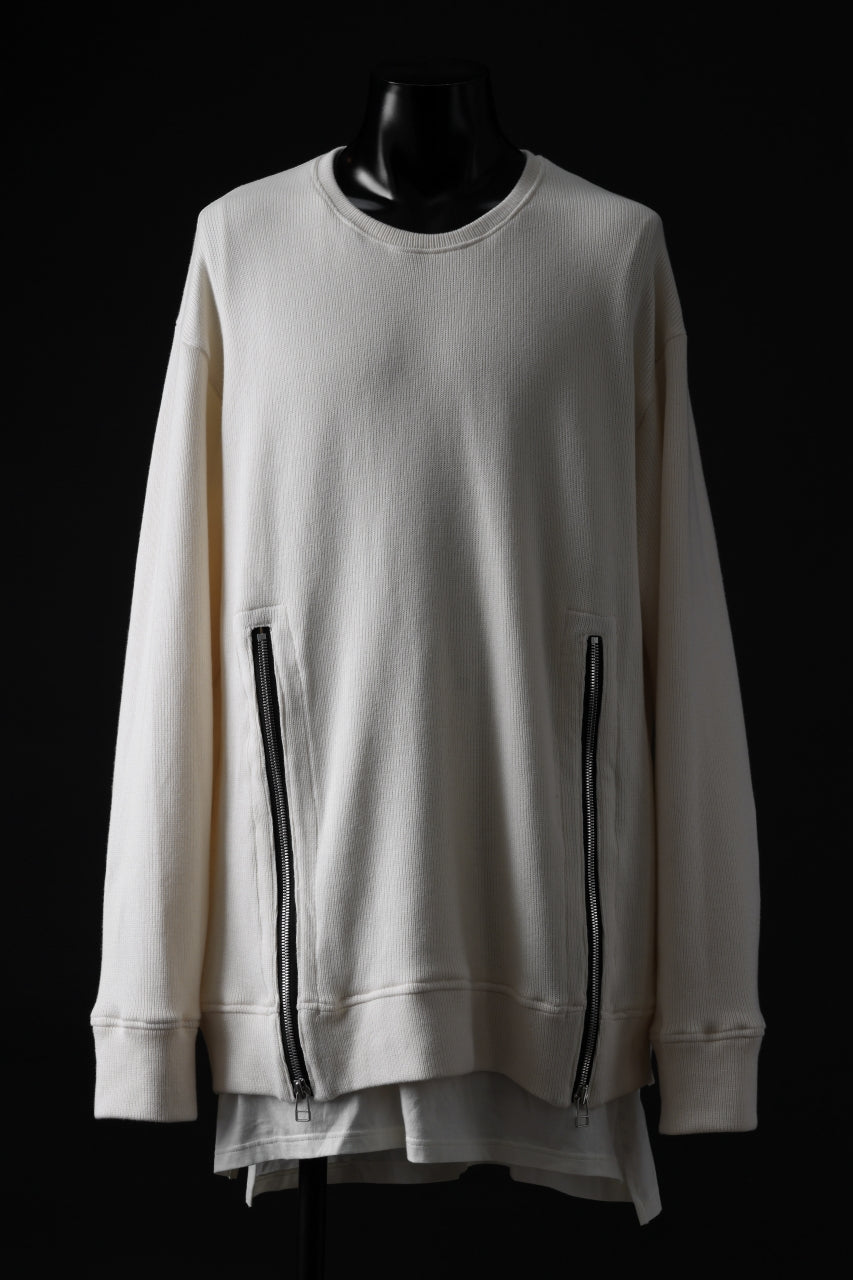 画像をギャラリービューアに読み込む, A.F ARTEFACT LAYERED ZIP PULLOVER / COTTON KNIT+JERSEY (IVORY)