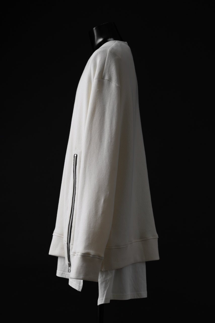 画像をギャラリービューアに読み込む, A.F ARTEFACT LAYERED ZIP PULLOVER / COTTON KNIT+JERSEY (IVORY)